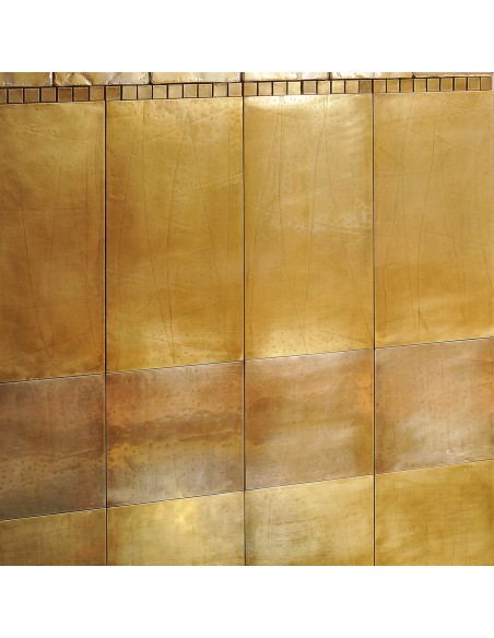 Piastrella mosaico metallo Le lamine mix 3x3 cm su rete 30x30 cm