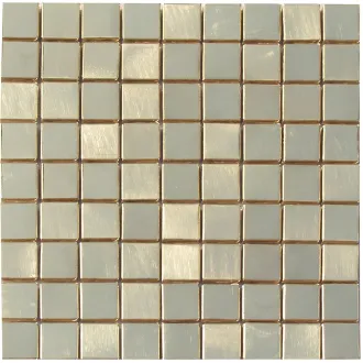 Piastrella mosaico metallo Ottone satinato 3x3 cm