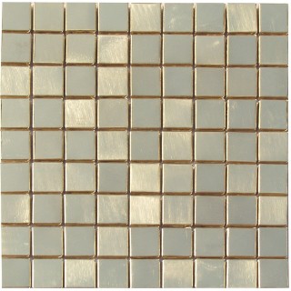 Piastrella mosaico metallo Ottone satinato 3x3 cm