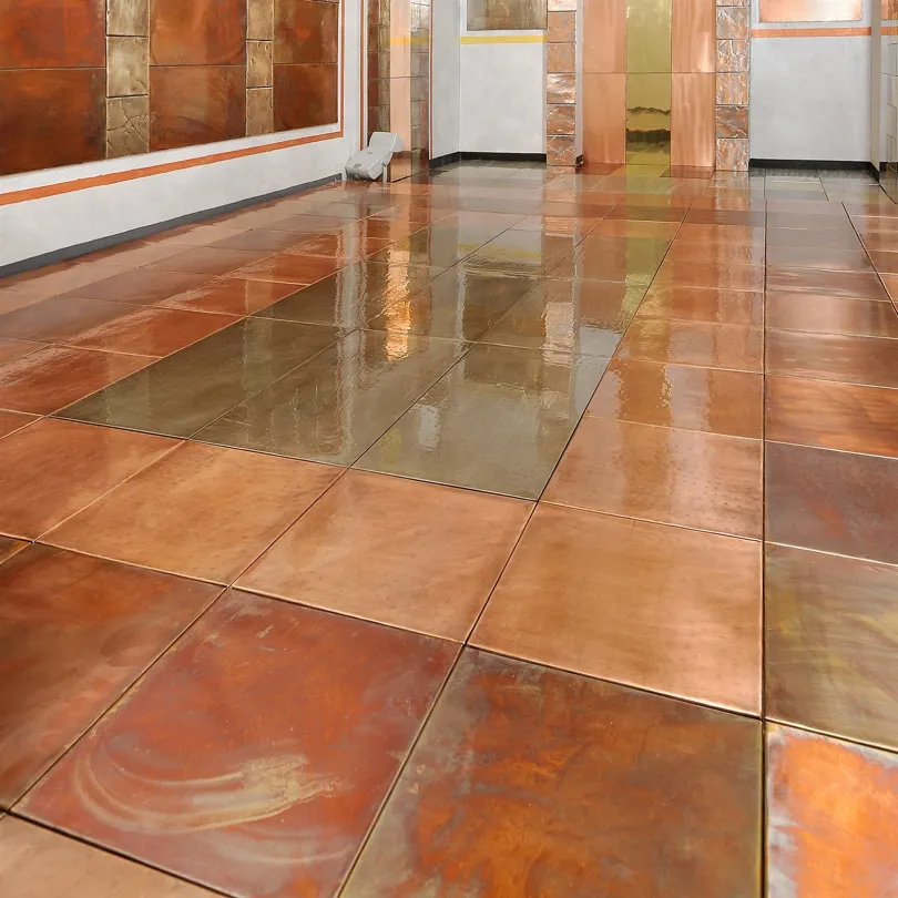 Metal artistic tiles Alpacca satinato 30x60 cm