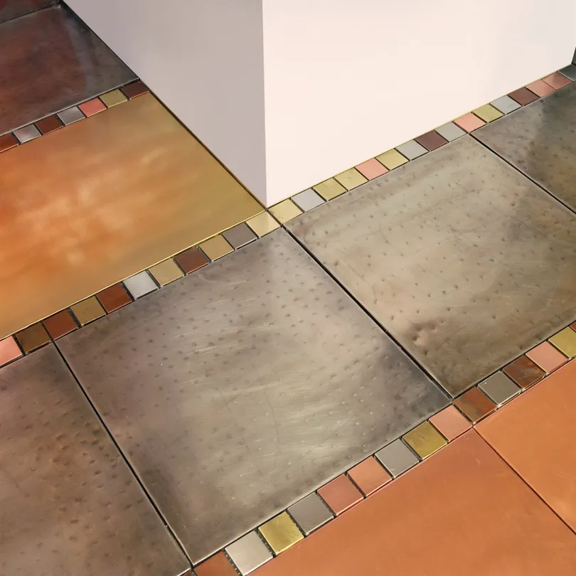 Metal artistic tiles Ottone satinato 15x15 cm