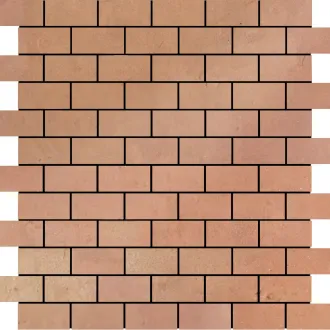 Handgefertigter vorbehandelter Cotto Mosaikfliesen Micro Ecologica 2,5x5 cm auf Netz 30x30 cm 2