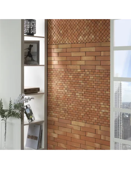 Handmade Cotto mosaic tiles Micro Ecologica pretreated 2,5x5 cm on mesh 30x30 cm Handmade Cotto mosaic tiles Micro Ecologica pretreated 2,5x5 cm on mesh 30x30 cm