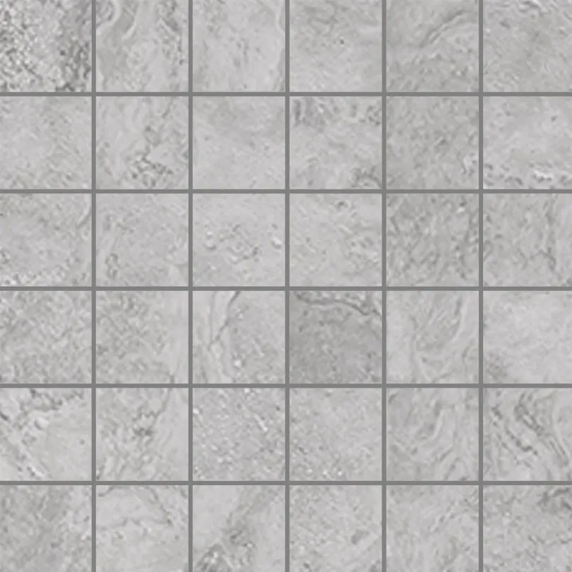 Mosaïque Effet Travertin Pearl 5x5 Cm Sur trame 30x30 Cm