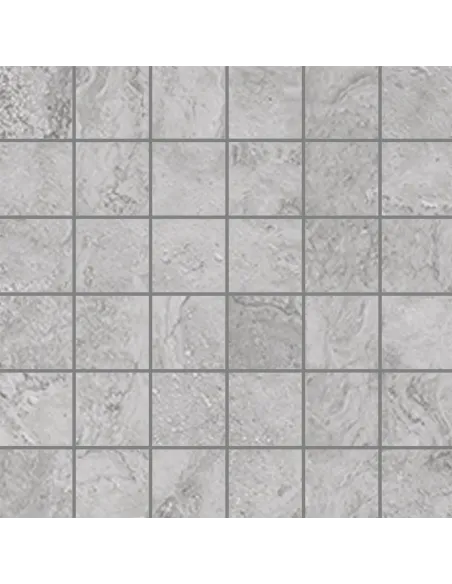 Gres Effetto Travertino Pearl Mosaico 5x5 Cm Su Rete 30x30 Cm