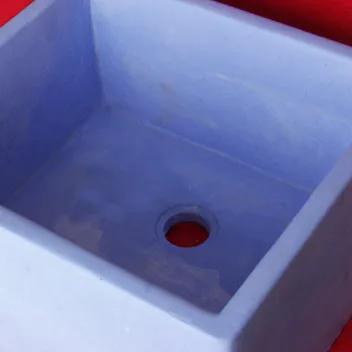 Lavabo En Béton Et Résine Bleu 40x35 Cm 2
