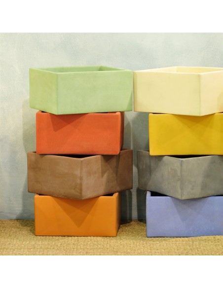 Lavabo in cemento e resina bianco Nuvole 40x35 cm