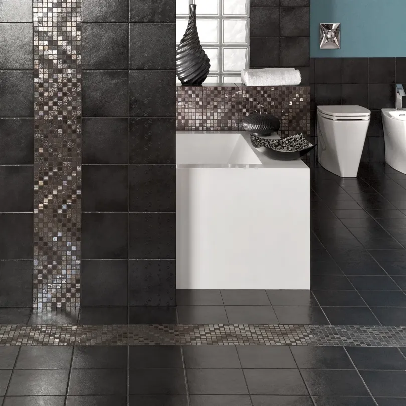 Porcelain tiles black Magma 20x20 cm