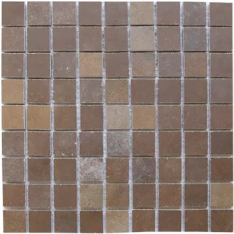 Piastrella mosaico Marron Bruciato 3x3 cm su Rete 30x30 cm