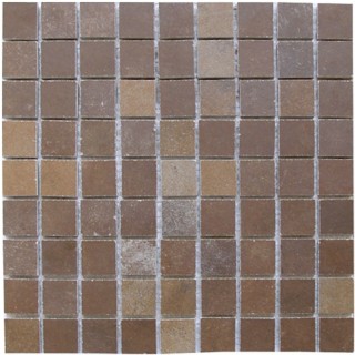 Piastrella mosaico Marron Bruciato 3x3 cm su Rete 30x30 cm