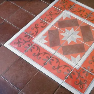 Carrelage décoratif cementi novecento marrone 20x20 cm 2