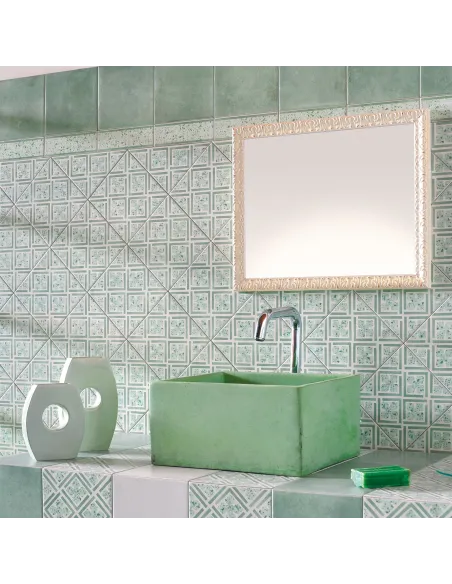 Carrelage décoratif cementi novecento verde 20x20 cm Carrelage décoratif cementi novecento verde 20x20 cm