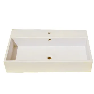 Lavabo in cemento e resina bianco Nuvole 45x80x13 cm