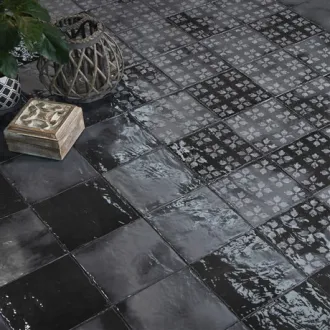 Carrelage décoratif noir Moderno 20x20 cm 2