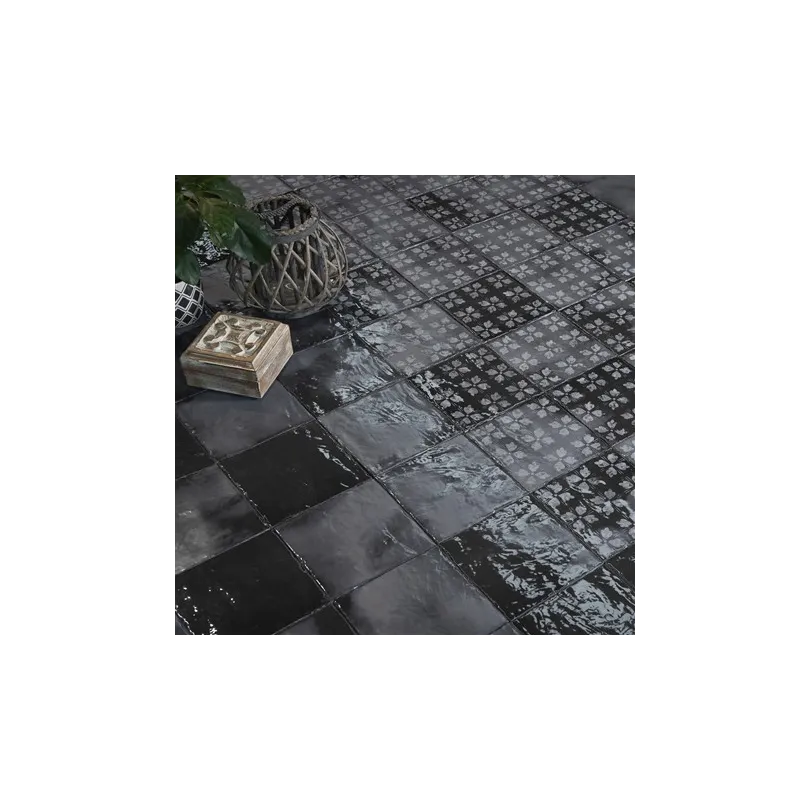 Carrelage décoratif noir Moderno 20x20 cm