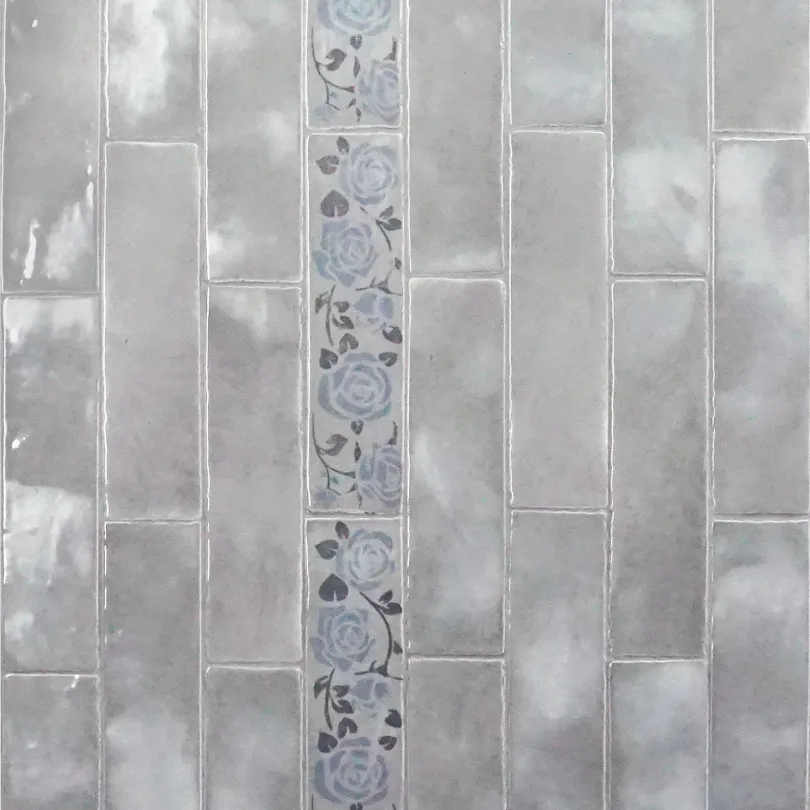Rivestimento effetto muretto grigio 8X32 cm