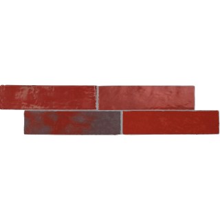 Rivestimento effetto muretto lucido e opaco rosso 8X32 cm