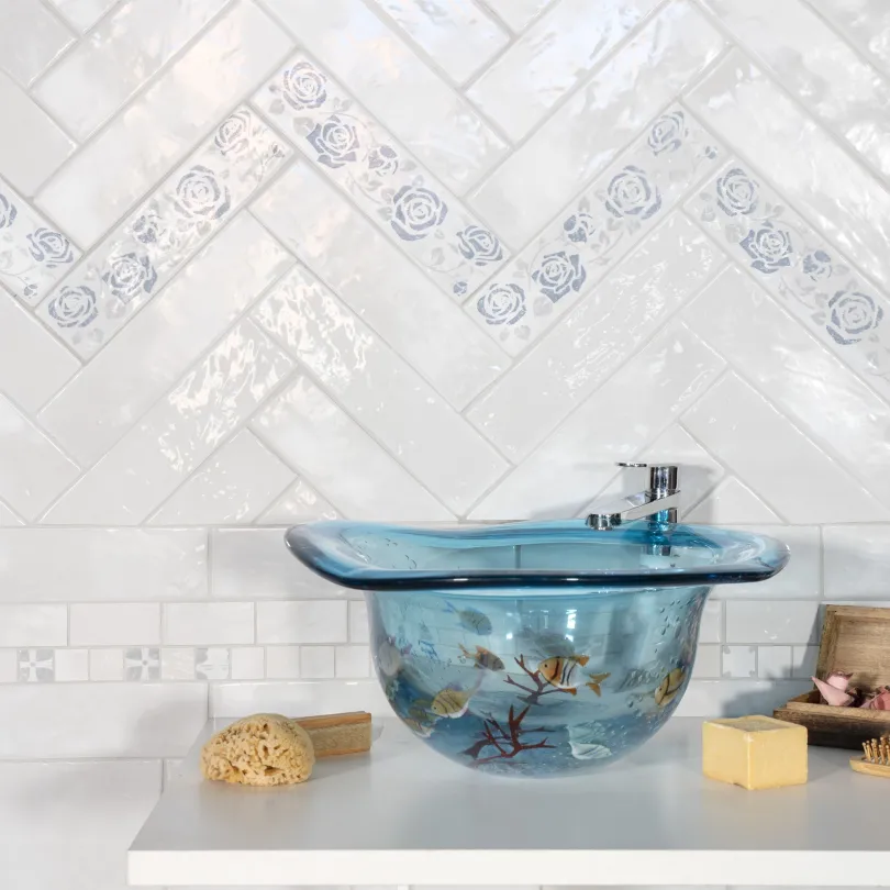 Carreau mural blanc 8X32 cm