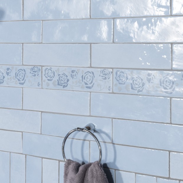 Carrelage mural bleu clair 8X32 cm