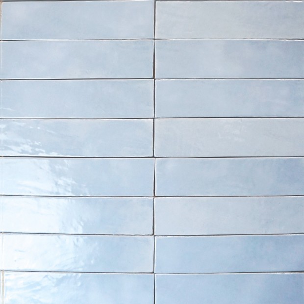 Rivestimento effetto muretto azzurro 8X32 cm