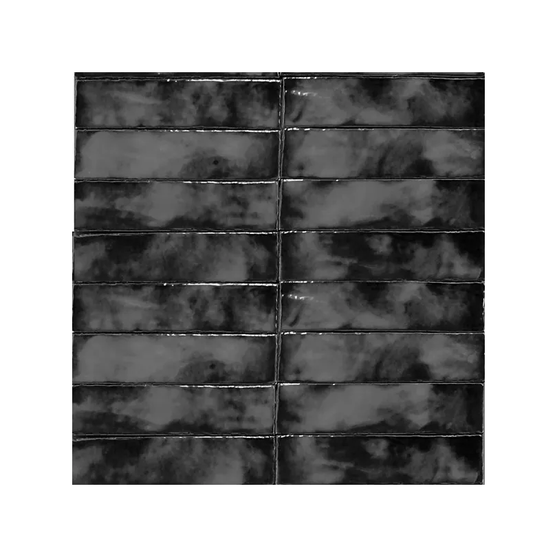 Metro Fliesen Schwarz 8X32 cm