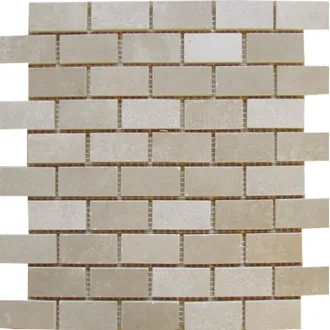 Piastrella mosaico Grigio Chiaro 2,5x5,2 cm su Rete 30x30 cm