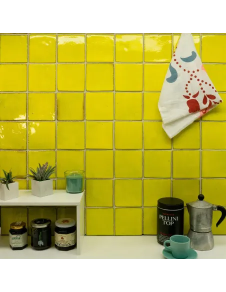 carrelage décoratif Metallica Yellow 10x10 Cm