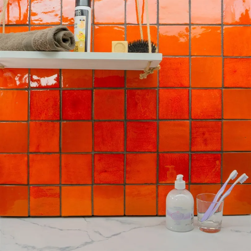 carrelage décoratif Metallica Orange 10x10 Cm