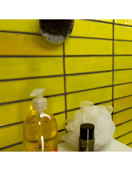 Handgemachte Dekorfliesen Metallica Yellow 5x20 Cm