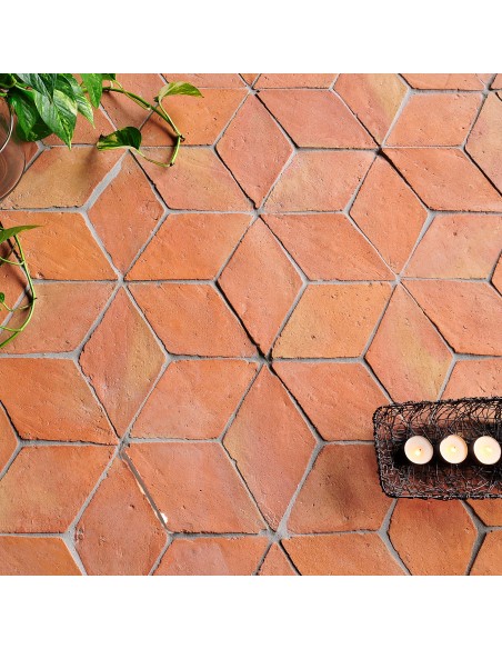 Hangemachte Terracotta Fliesen mit Behandlung Rhombus 13x23,5 cm Hangemachte Terracotta Fliesen mit Behandlung Rhombus 13x23,5 cm
