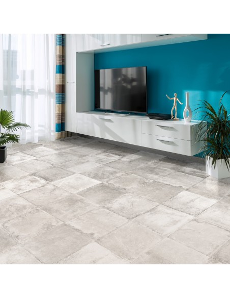 Gres Porcellanato Effetto Cemento Antico Bianco 30x30 cm