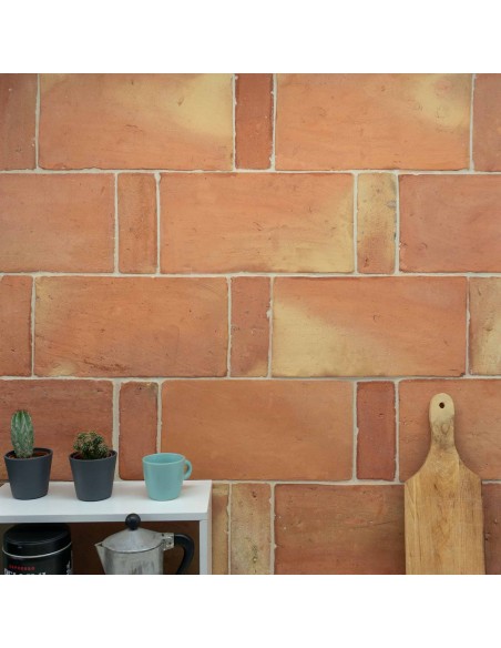 Handmade terracotta tiles with treatment 6x15 cm Handmade terracotta tiles with treatment 6x15 cm