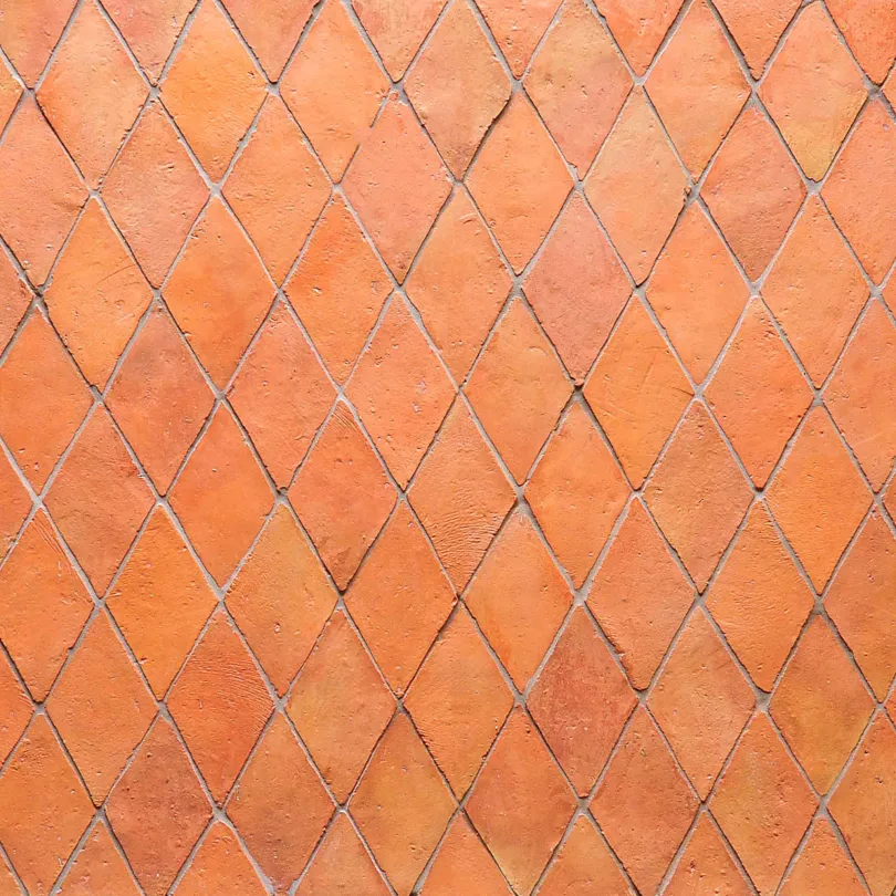 Hangemachte Terracotta Fliesen Rhombus mit Behandlung 12,5x25 cm