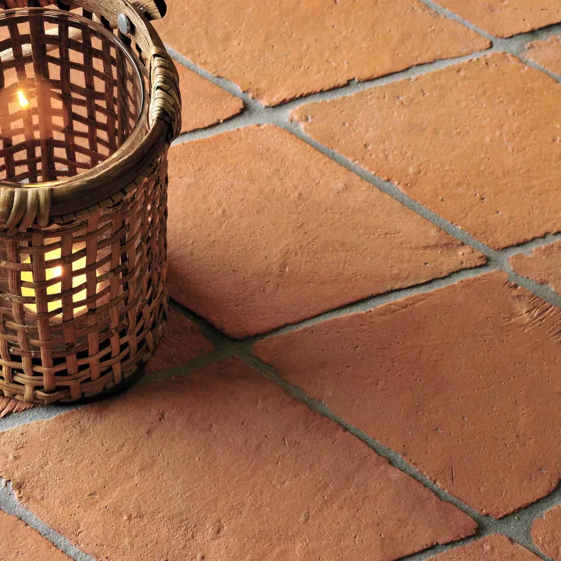 Hangemachte Terracotta Fliesen Rhombus mit Behandlung 12,5x25 cm