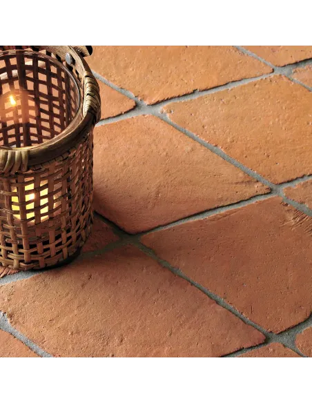 Hangemachte Terracotta Fliesen Rhombus mit Behandlung 12,5x25 cm