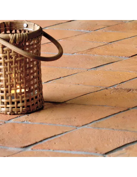 Handmade terracotta tiles with treatment rhombus 12,5x25 cm