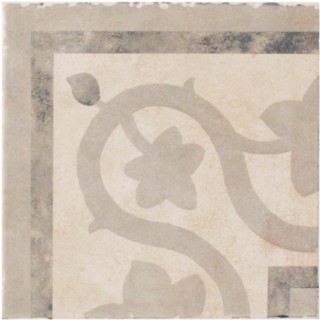 Piastrella decorata cementina foglia beige