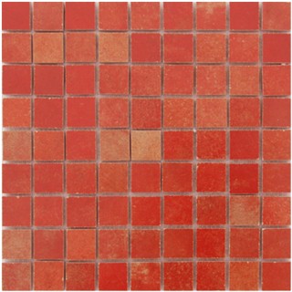 Piastrella mosaico Rosso antico 3x3 cm su Rete 30x30 cm