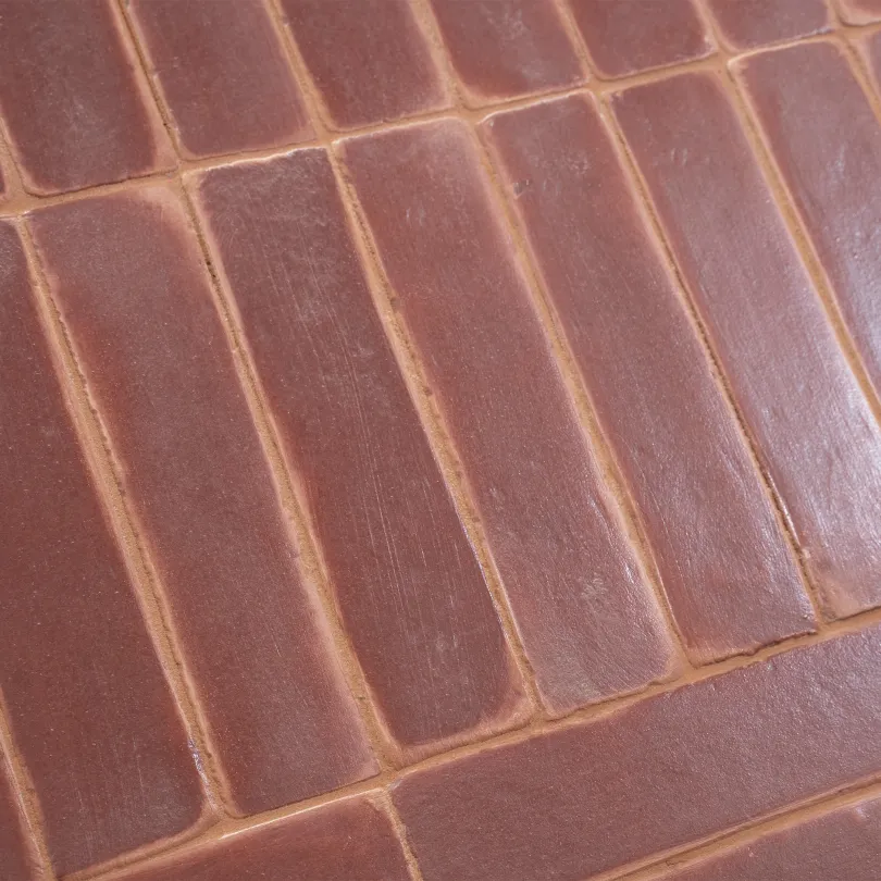 Red bathroom and kitchen wall tiles 6x25 cm