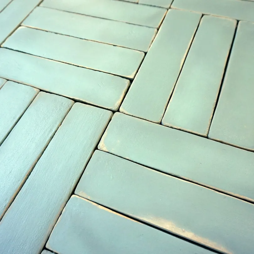 Pastel green bathroom and kitchen wall tiles 6x25 cm