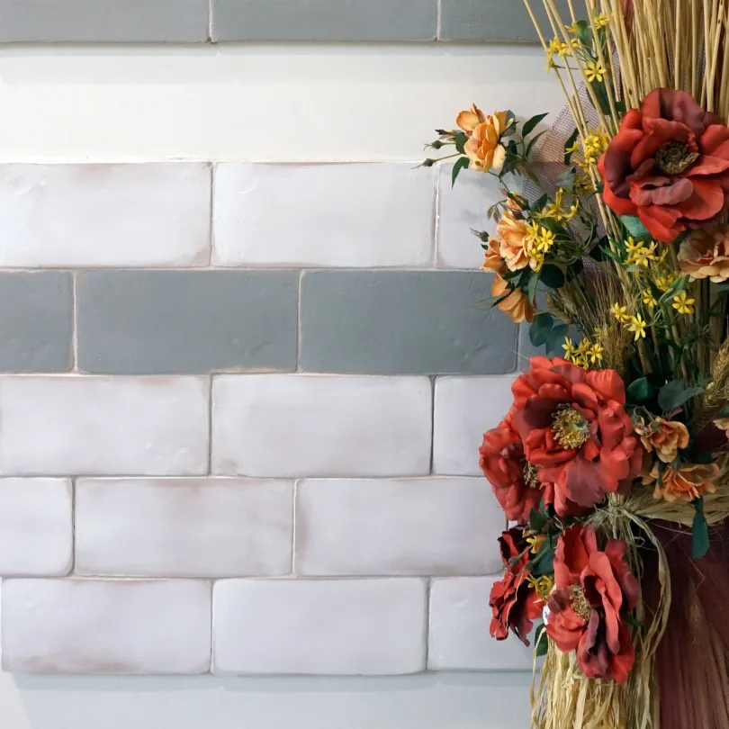 Rivestimento bagno e cucina colori pastello grigio 12x25 cm