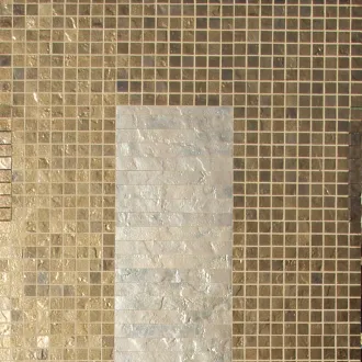 Mosaïque or 3x3 cm sur maille 2