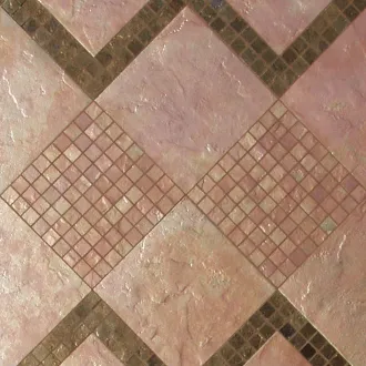 Carreau mosaïque or rose 3x3 cm sur maille 2