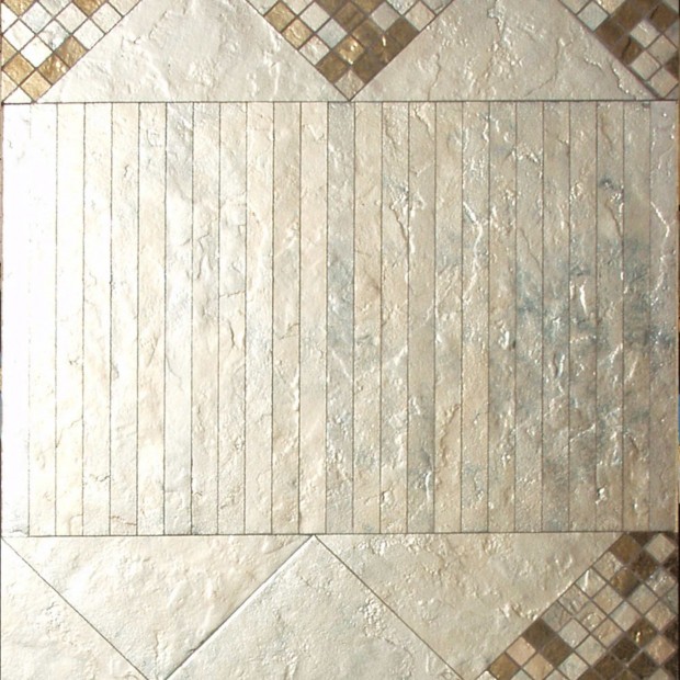 Silver tiles 0.8x60 cm on mesh