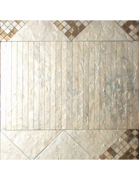 Silver tiles 0.8x60 cm on mesh Silver tiles 0.8x60 cm on mesh