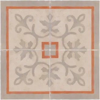 Piastrella decorata cementina angolo rosso 2