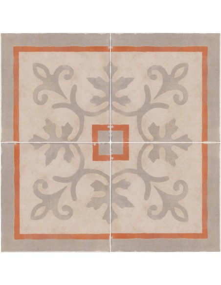 Piastrella decorata cementina angolo rosso Piastrella decorata cementina angolo rosso