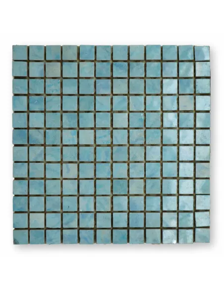 Piastrelle mosaico lucide turchese 2x2 cm su rete Piastrelle mosaico lucide turchese 2x2 cm su rete