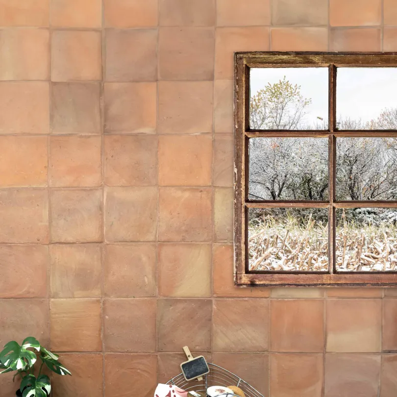 Handmade Terracotta tiles with treatment 15x15x1 cm