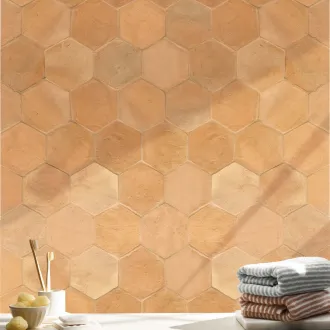 Hangemachte Terracotta Fliesen Hexagon mit Behandlung 20x23 cm